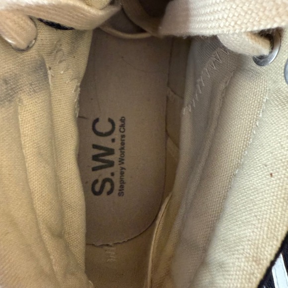 Stepney Workers Club Hi-Top Canvas Sneakers Casual Shoes Black White Sz 38 - Picture 5 of 16